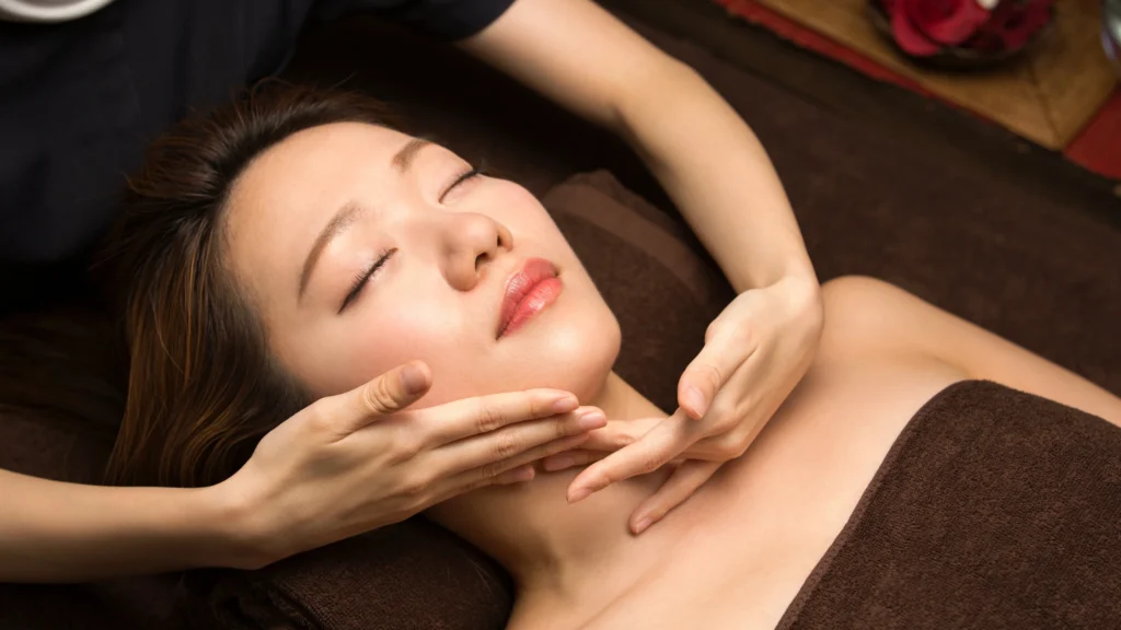 Kobido massage for a non-surgical facelift, showcasing the rejuvenating effects of the technique.