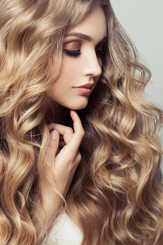 beach waves hairstyle created through blow-drying