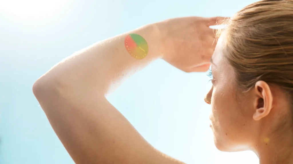 a woman taking sunlight